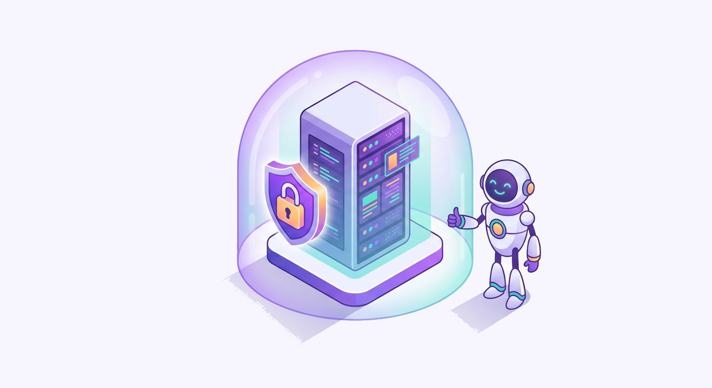 A dedicated, secure server protected inside an isolated environment